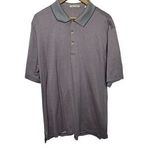 Peter Millar Mens Red and Gray Polo Shirt Size XL Double Merchandized Cotton***